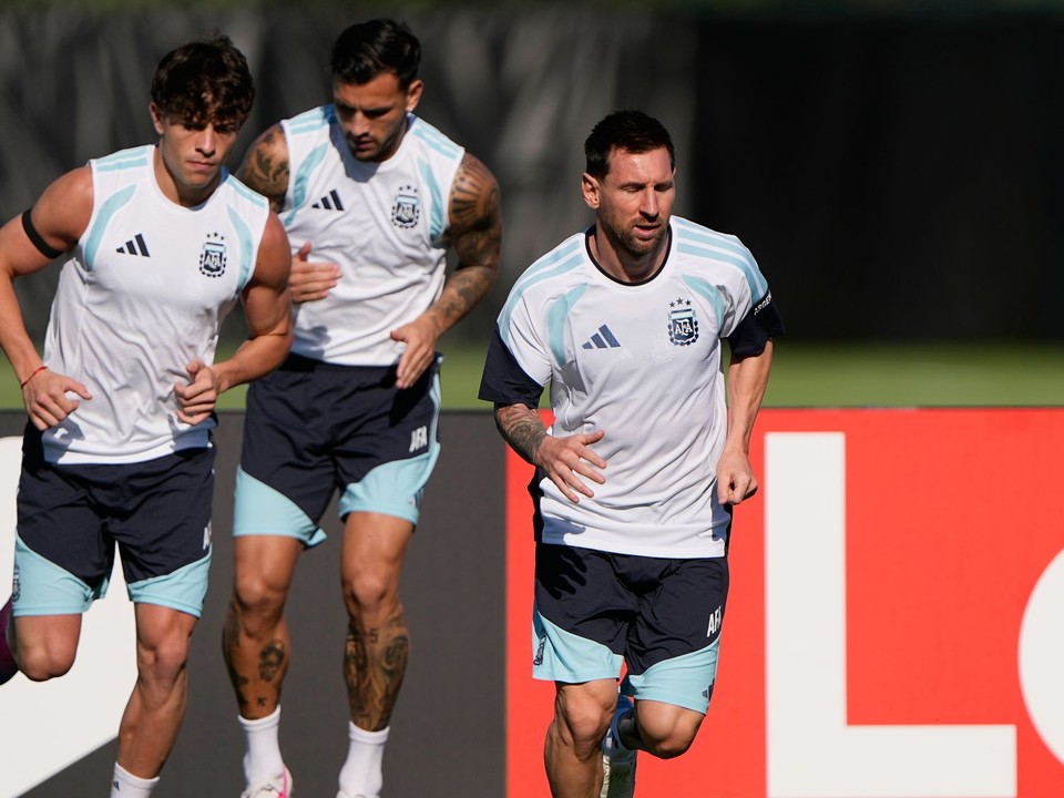 Futbalisti Argentíny počas tréningu