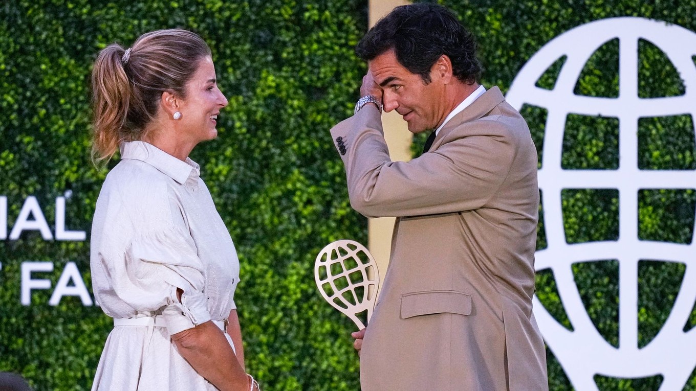 Roger Federer a manželka Mirka.