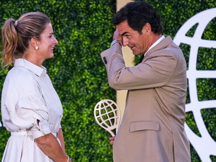 Roger Federer a manželka Mirka.