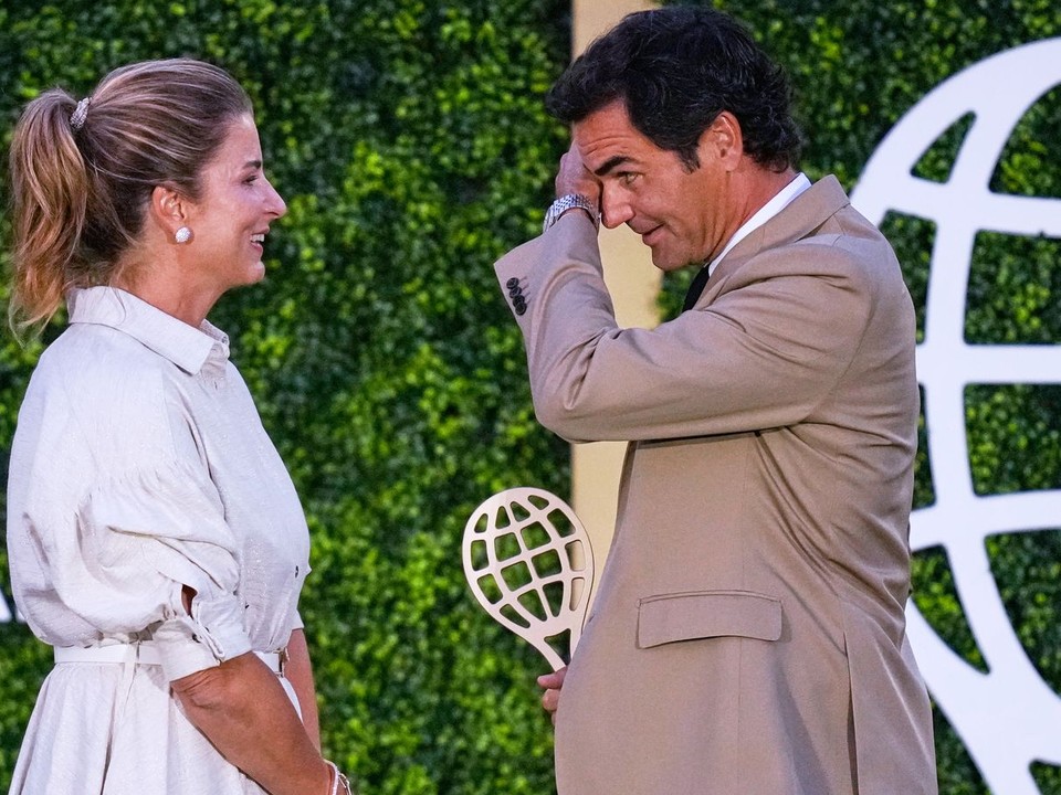 Roger Federer a manželka Mirka.