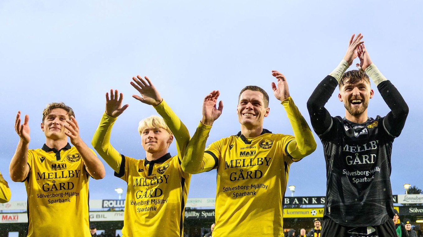 Radosť hráčov Mjällby AIF.