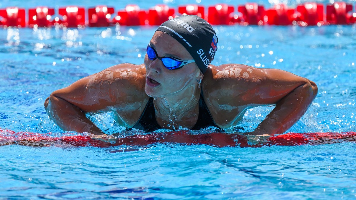 Slovenská plavkyňa Lillian Slušná v rozplavbe 50m voľný štýl na ME v plávaní do 23 rokov.