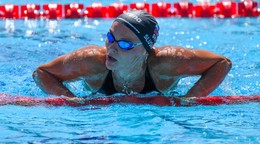 Slovenská plavkyňa Lillian Slušná v rozplavbe 50m voľný štýl na ME v plávaní do 23 rokov.