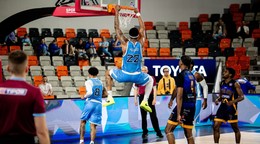 Momentka zo zápasu BC Slovan Bratislava - Iskra Svit v 3. zápase štvrťfinále Tipos SBL. 