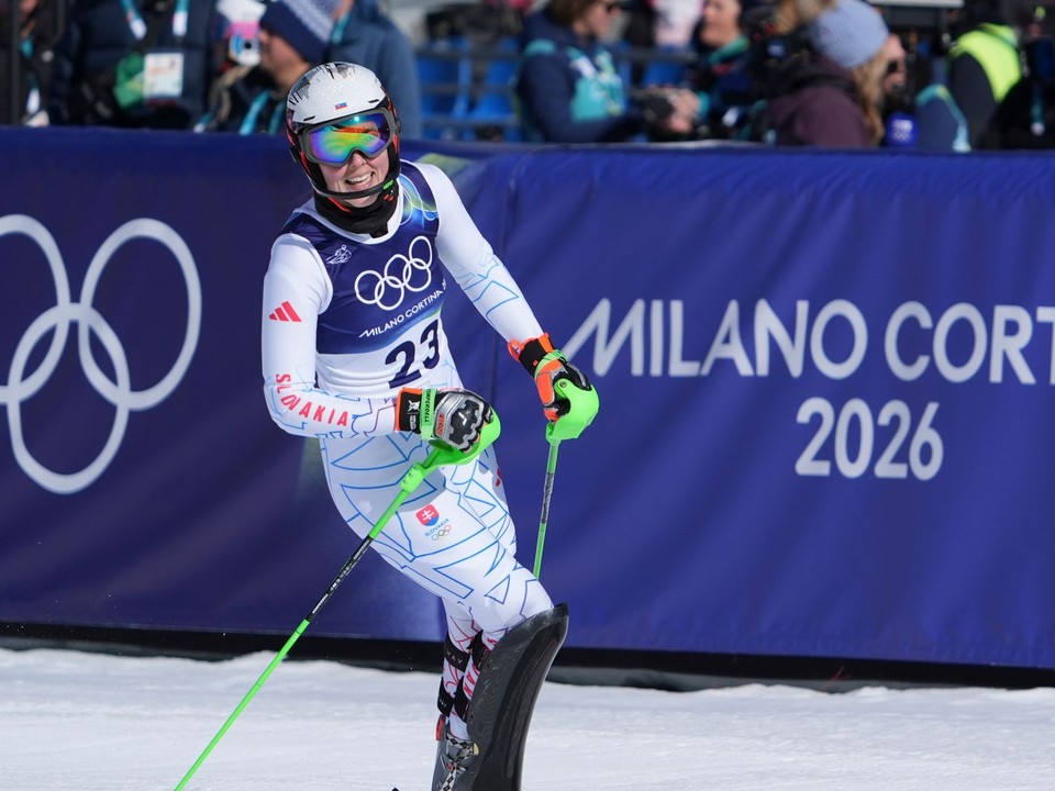 Slovenská lyžiarka Petra Vlhová po 2. kole slalomu žien na ZOH 2026.