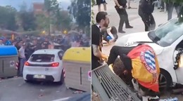Auto vrazilo do davu ľudí pred zápasom Espanyol - FC Barcelona. 