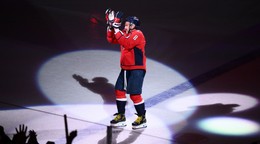 Na archívnej snímke z 12. apríla 2026 vo Washingtone ľavé krídlo Washingtonu Capitals Alexander Ovečkin.