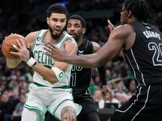 Jayson Tatum v zápase Boston Celtics - Brooklyn Nets.