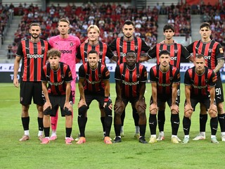 Na snímke hráči FC Spartak Trnava pred prvým zápasom 2. predkola Konferenčnej ligy FC Spartak Trnava - CSKA 1948 Sofia.
