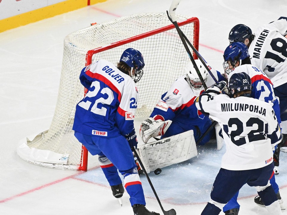 Fotka zo zápasu Slovensko - Fínsko na MS U18 2026.
