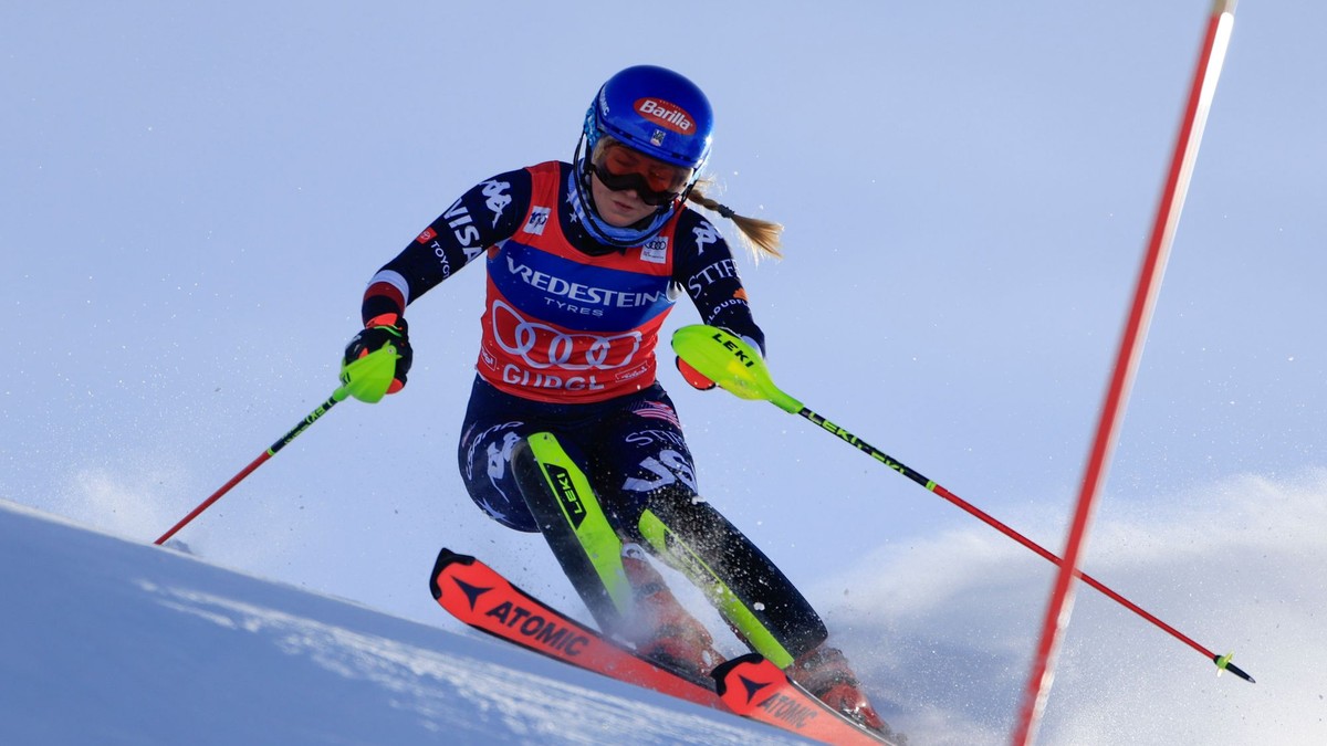 Mikaela Shiffrinová počas 1. kola slalomu v rakúskom stredisku Gurgl 2024.