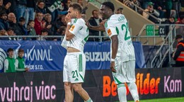 Futbalista Tatrana Prešov Ján Bernát sa teší z gólu v zápase proti MFK Skalica. 