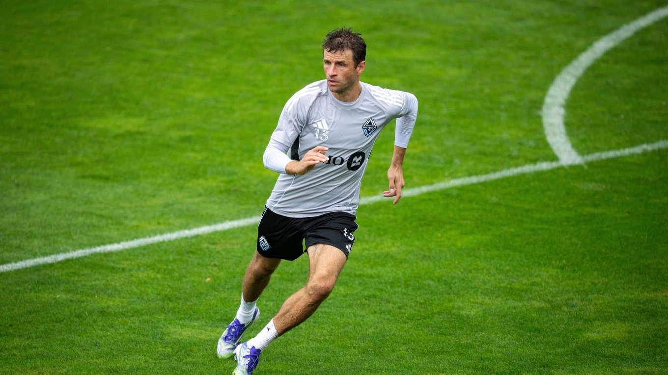 Thomas Müller počas tréningu.
