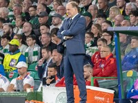 Tréner Vladimír Weiss st. počas zápasu Celtic Glasgow - ŠK Slovan Bratislava v 1. kole ligovej fázy Ligy majstrov.