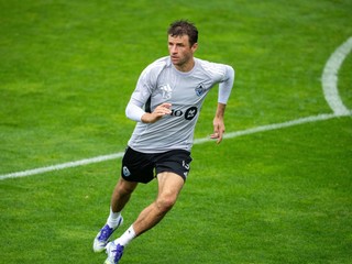 Thomas Müller počas tréningu.