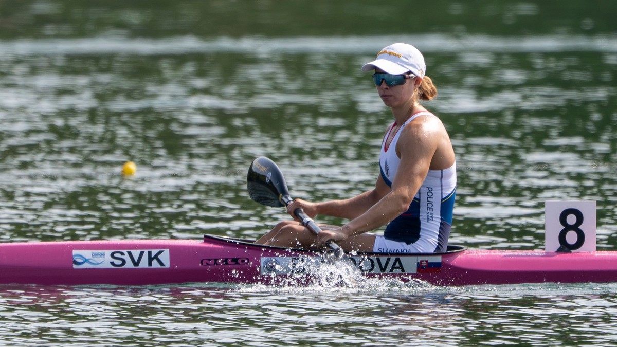 Slovenská reprezentantka v rýchlostnej kanoistike Bianka Sidová v cieli po rozjazde v kategórii K1 na 500 m na majstrovstvách SR.