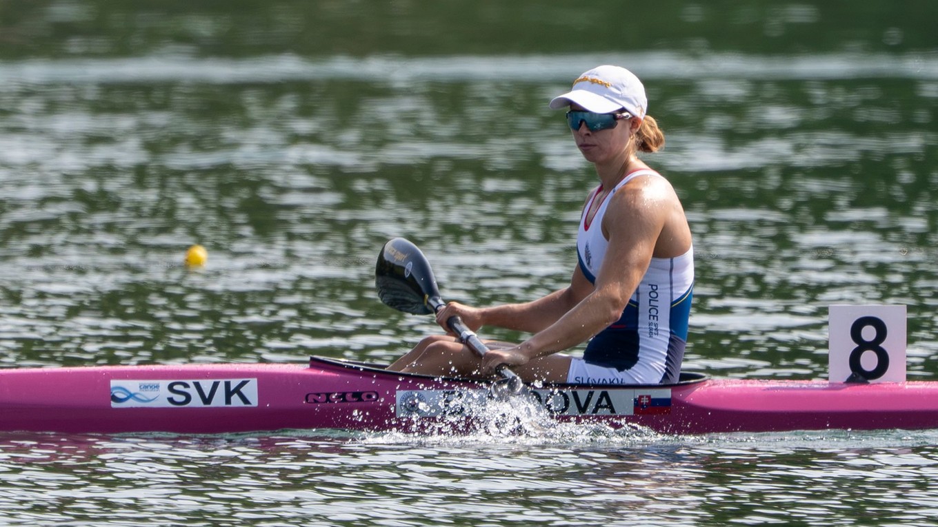 Slovenská reprezentantka v rýchlostnej kanoistike Bianka Sidová v cieli po rozjazde v kategórii K1 na 500 m na majstrovstvách SR.