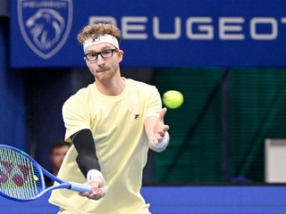 Miloš Karol (Slovensko) v stretnutí proti Janovi Choinski (GBR) na challengerovom turnaji Slovak Open 2025.