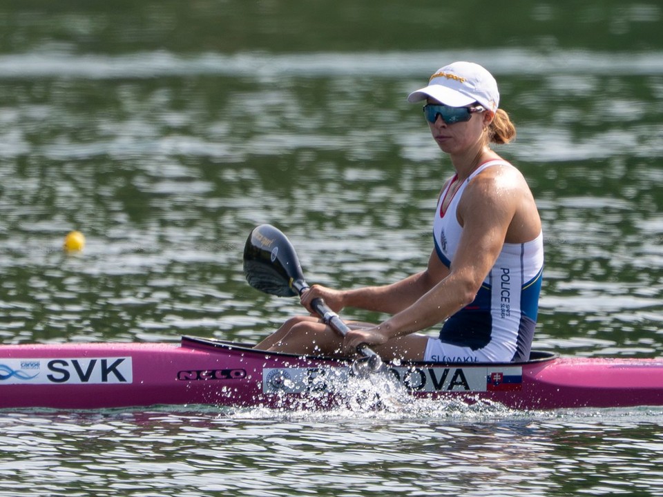 Slovenská reprezentantka v rýchlostnej kanoistike Bianka Sidová v cieli po rozjazde v kategórii K1 na 500 m na majstrovstvách SR.