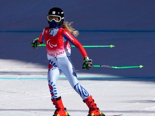 Alexandra Rexová počas kombinácie zrakovo znevýhodnených.