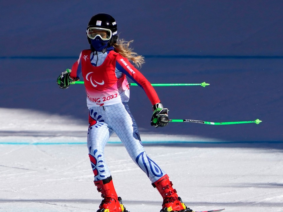 Alexandra Rexová počas kombinácie zrakovo znevýhodnených.