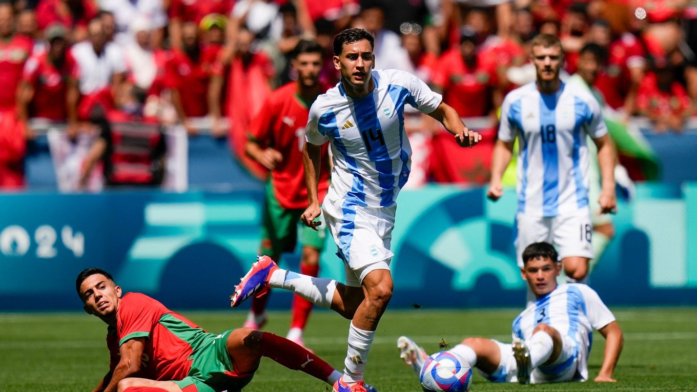 Fotka zo zápasu Argentína - Maroko.