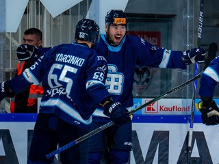 Radosť hokejistov HC SLOVAN Bratislava.
