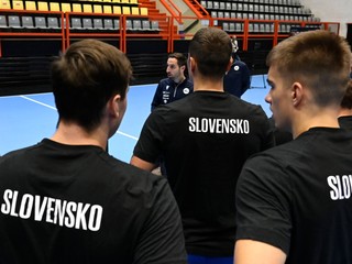 Slovenskí reprezentanti v hádzanej počas tréningu