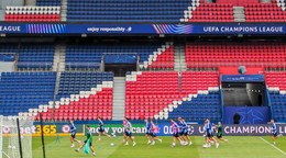 Futbalisti ŠK Slovan Bratislava počas tréningu na štadióne Park princov