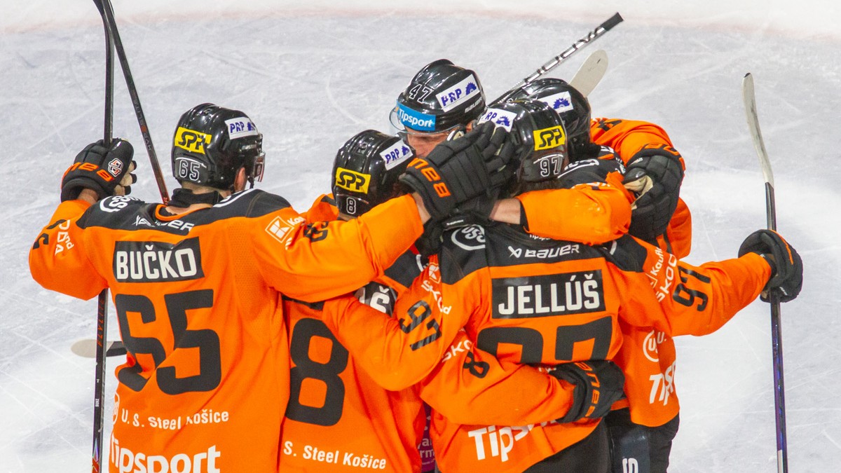 Radosť hokejistov HC Košice.