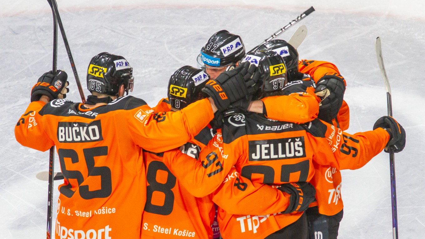 Radosť hokejistov HC Košice.