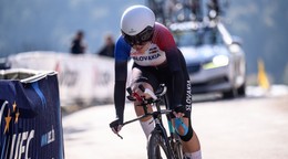 Slovenská cyklistka Karolína Hajduková počas časovky junioriek na ME 2026.