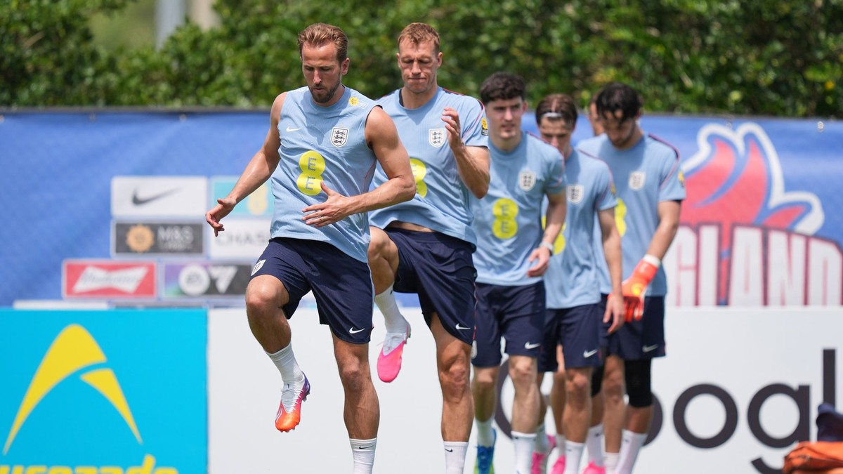 Futbalisti Anglicka počas tréningu