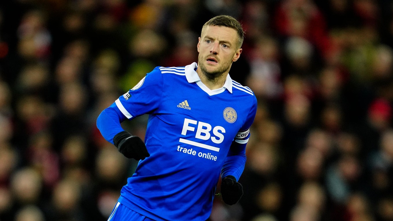 Na snímke je anglický útočník Leicesteru City Jamie Vardy.