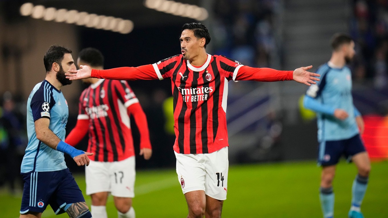 Tijjani Reijnders (AC Miláno) v zápase 5. kola ligovej fázy Ligy majstrov Slovan Bratislava - AC Miláno.