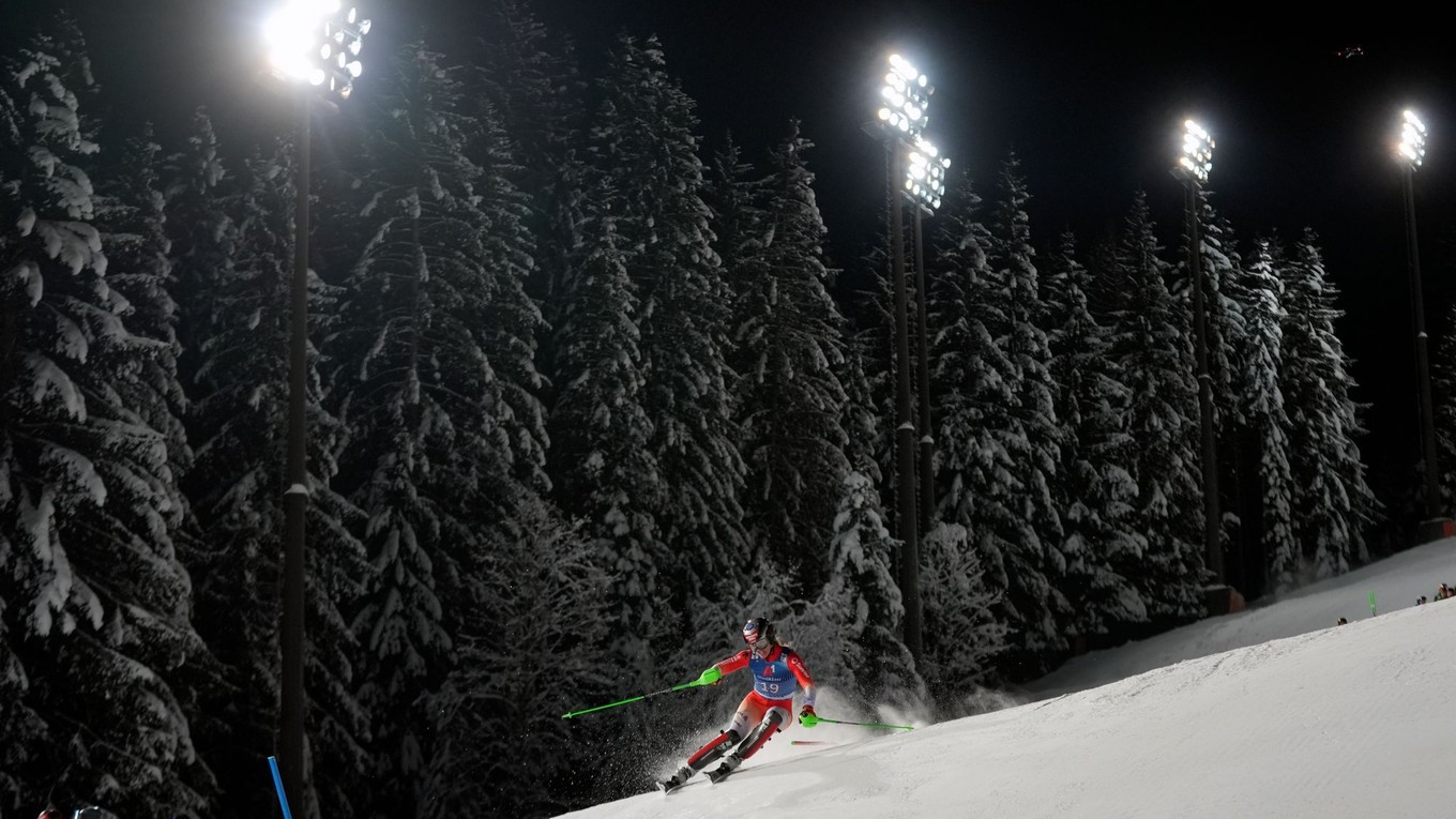 Nočný slalom vo Flachau, ilustračná fotografia.