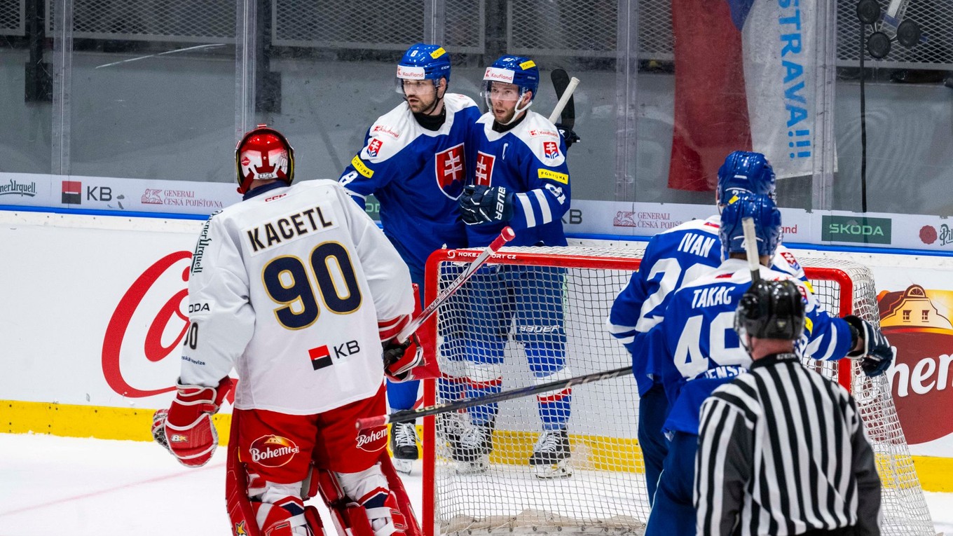 Slovenskí hokejisti v príprave na MS v hokeji 2025.