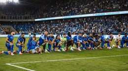Záber zo zápasu ŠK Slovan Bratislava - AIF Mjällby v odvete 3. predkola Ligy majstrov