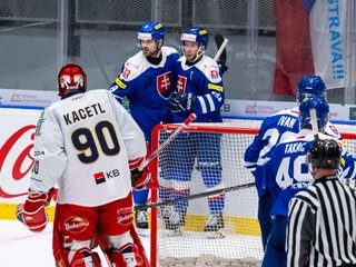 Slovenskí hokejisti v príprave na MS v hokeji 2025.