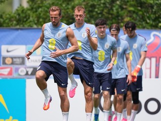 Futbalisti Anglicka počas tréningu