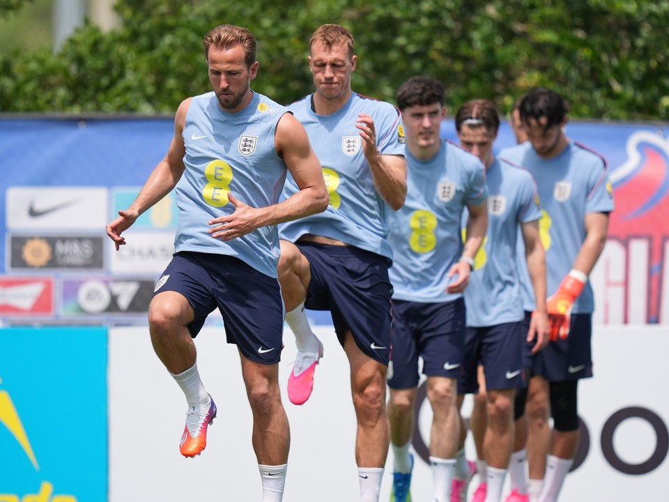 Futbalisti Anglicka počas tréningu