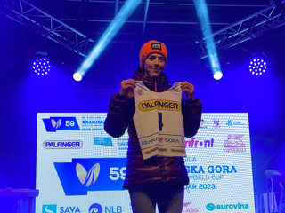 Petra Vlhová počas žrebu obrovského slalomu v Kranjskej Gore 2023.
