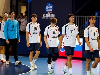 Hádzanári Slovenska počas ME U18 2026.