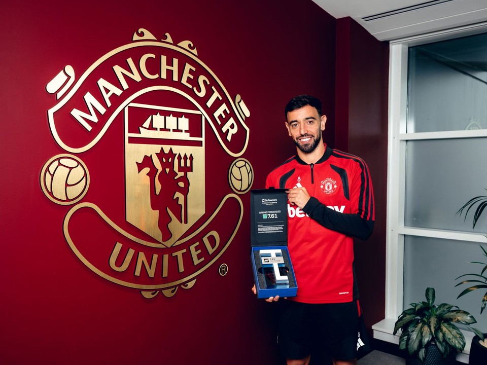 Bruno Fernandes s ocenením.