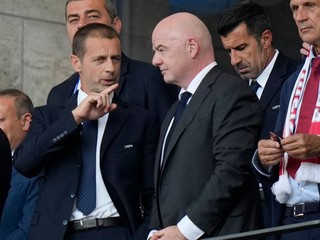 Prezidenta UEFA Aleksander Čeferin a prezident FIFA Gianni Infantino