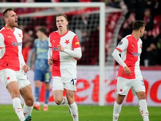 Futbalisti Slavie Praha.