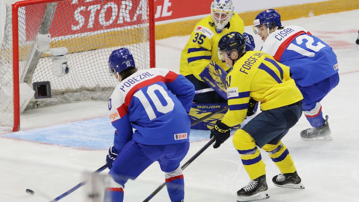 Momentka zo zápasu Slovensko - Švédsko