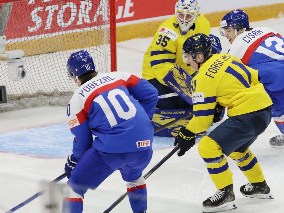 Momentka zo zápasu Slovensko - Švédsko