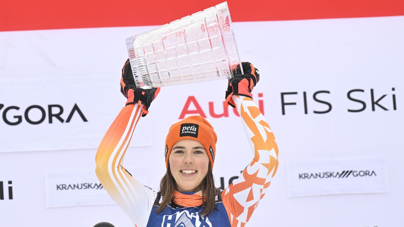 Petra Vlhová sa tešila z víťazstva v slalome v Kranjskej Gore. 