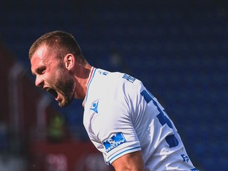 Erik Prekop sa teší po strelenom góle v drese FC Baník Ostrava.